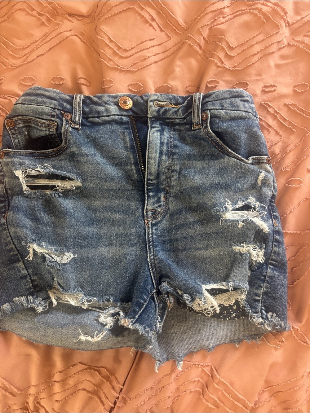 American Eagle Outfitters Distressed Blue Jean Shorts